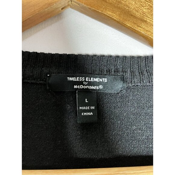 McDonald’s Timeless Elements Black Zip Up Cardigan Women's Size Large READ - Picture 4 of 10
